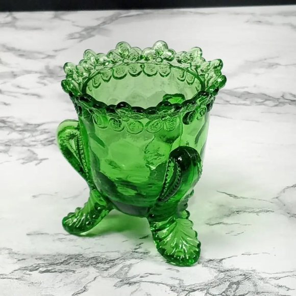 Degenhart Glass Forget Me Not Trinket Toothpick Paperweight Vtg - Picture 6 of 6